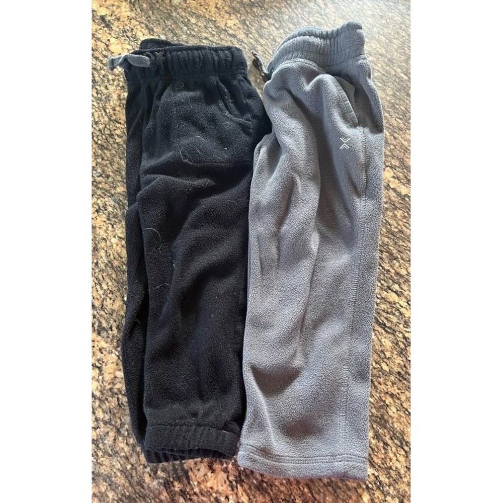 Unbranded Sweatpants Kids 3T Gray Black Good Fleece Jogger Bundle 2pk
